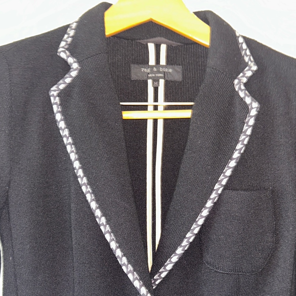 Rag & Bone Black and White Tailored Blazer